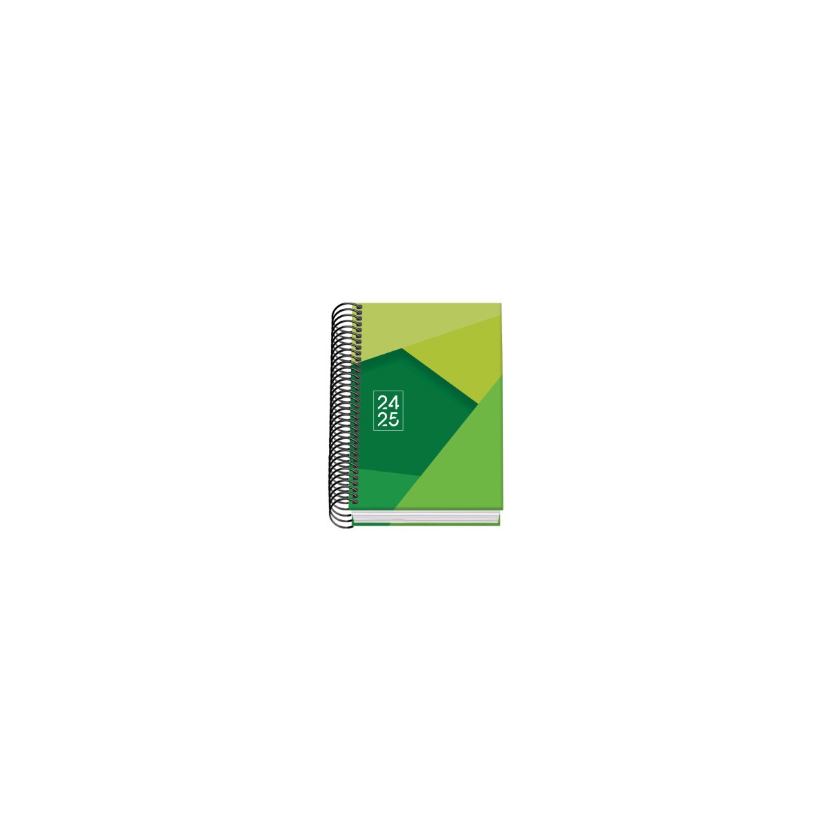 AGENDA ESCOLAR 2024 2025 TAMANO A6 TAPA CARTON FORRADO DiA PaGINA TANGRAM BASIC VERDE DOHE 51750