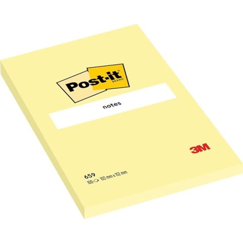 15582-BLOCS 100 HOJAS NOTAS GRANDES ADHESIVAS 101X152MM CANARY YELLOW 659 POST-IT 7100172752