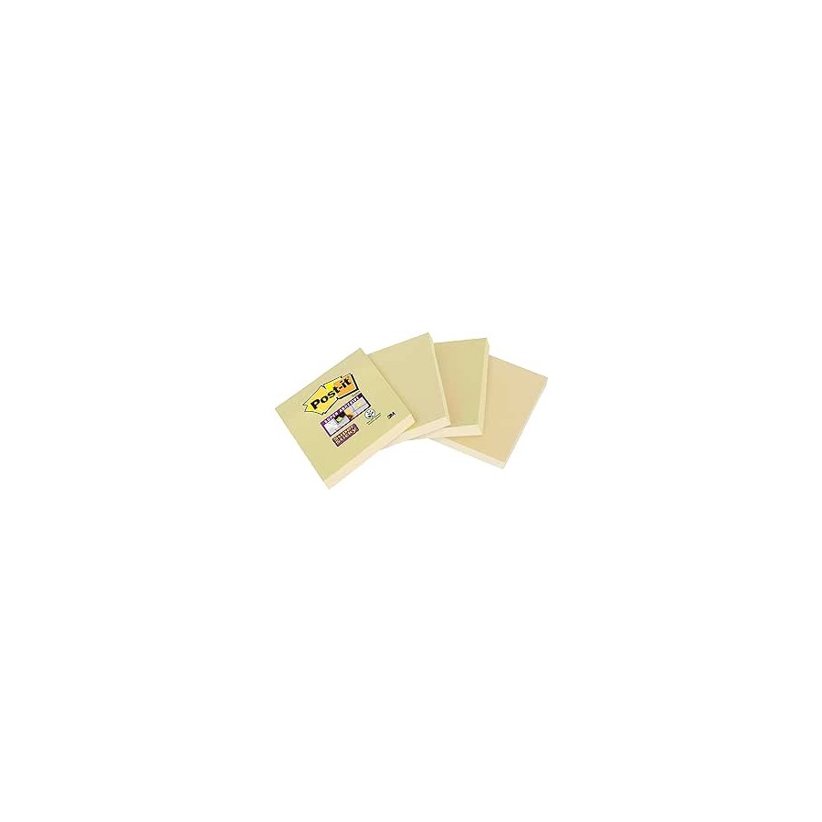 15588-PACK 4 BLOCS 45 HOJAS NOTAS RECICLADAS ADHESIVAS 102X152MM SUPER STICKY CANARY YELLOW CON LINEAS 4645-RSSCY4 POST- 15588-PACK 4 BLOCS 45 HOJAS NOTAS RECICLADAS ADHESIVAS 102X152MM SUPER STICKY CANARY YELLOW CON LINEAS 4645-RSSCY4 POST-
