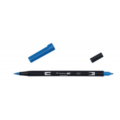 ROTULADOR DOBLE PUNTA PINCEL DUAL BRUSH 555 COLOR ULTRAMARINE TOMBOW ABT 555