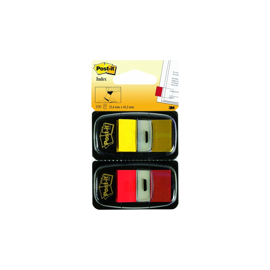 15622-PACK 2 DISPENSADORES X 50 MARCADORES INDEX 25,4X43,2MM COLORES ROJO/AMARILLO 680-RY2 POST-IT 7000052571 15622-PACK 2 DISPENSADORES X 50 MARCADORES INDEX 25,4X43,2MM COLORES ROJO/AMARILLO 680-RY2 POST-IT 7000052571