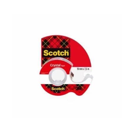 15647-ROLLO CINTA SUPERTRANSPARENTE 19MM X 7,5M CRYSTAL CON DISPENSADOR 6-1975D SCOTH 7100086309
