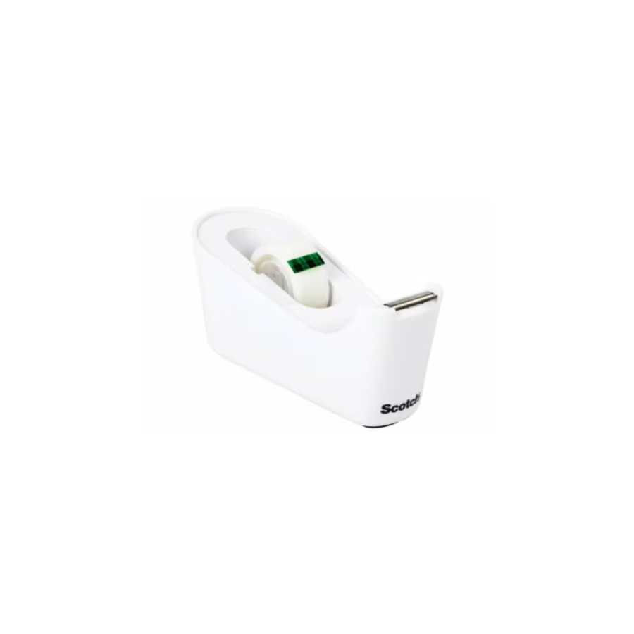 15663-DISPENSADOR PORTARROLLOS C18 DE SOBREMESA COLOR BLANCO CON ROLLO CINTA INVISIBLE 19MM X 33M MAGIC C18-W SCOTH 7012