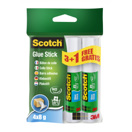 15672-PACK 3+1 BARRAS ADHESIVO PERMANENTE 8G 6232SN SCOTH 7100115629