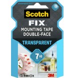 15707-ROLLO CINTA DE MONTAJE DOBLE CARA TRANSPARENTE 19 MM X 1,5M HASTA 7KG FIX 4910C-1915-P SCOTH 7100261816