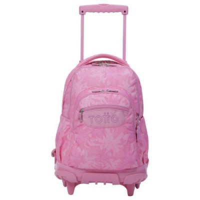 MOCHILA ESCOLAR CON RUEDAS PALMERAS ROSAS RENGLONES TOTTO MA03ECO006 2210P 8IE