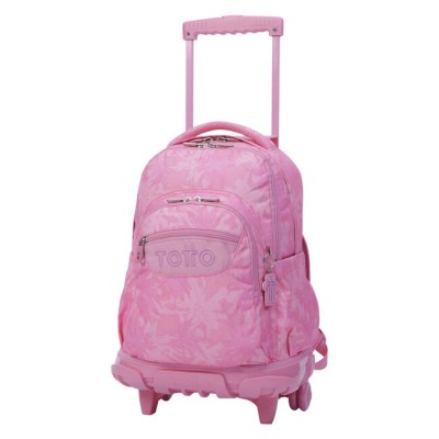 MOCHILA ESCOLAR CON RUEDAS PALMERAS ROSAS RENGLONES TOTTO MA03ECO006 2210P 8IE