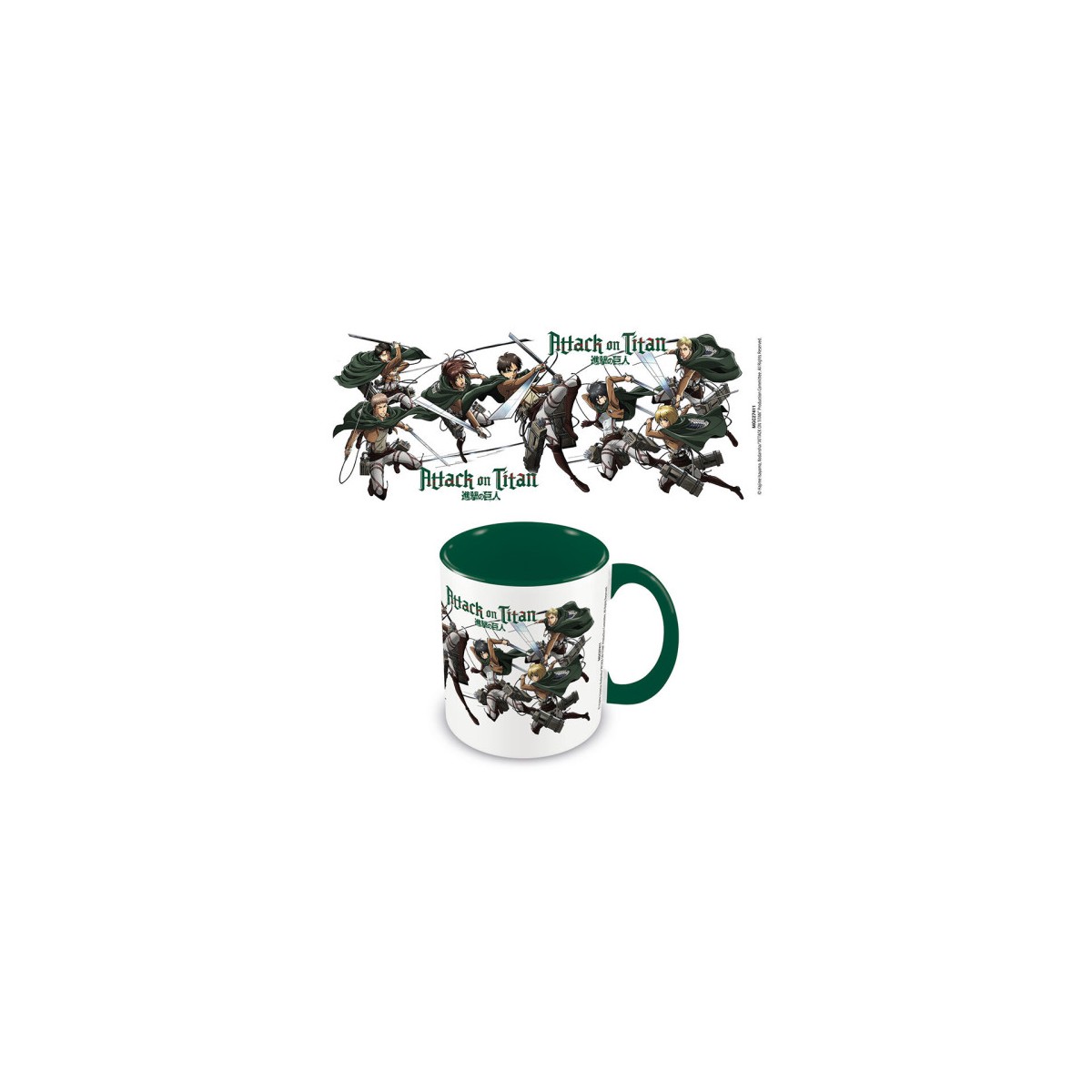 TAZA PERSONAJES ATTACK ON TITAN INTERIOR VERDE 315 ML PYRAMID INTERNATIONAL MGC27411