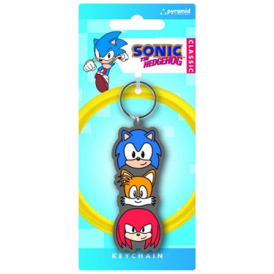 LLAVERO TRiO APILADO SONIC TAILS KNUCKLES 6 CM PYRAMID RK39440C