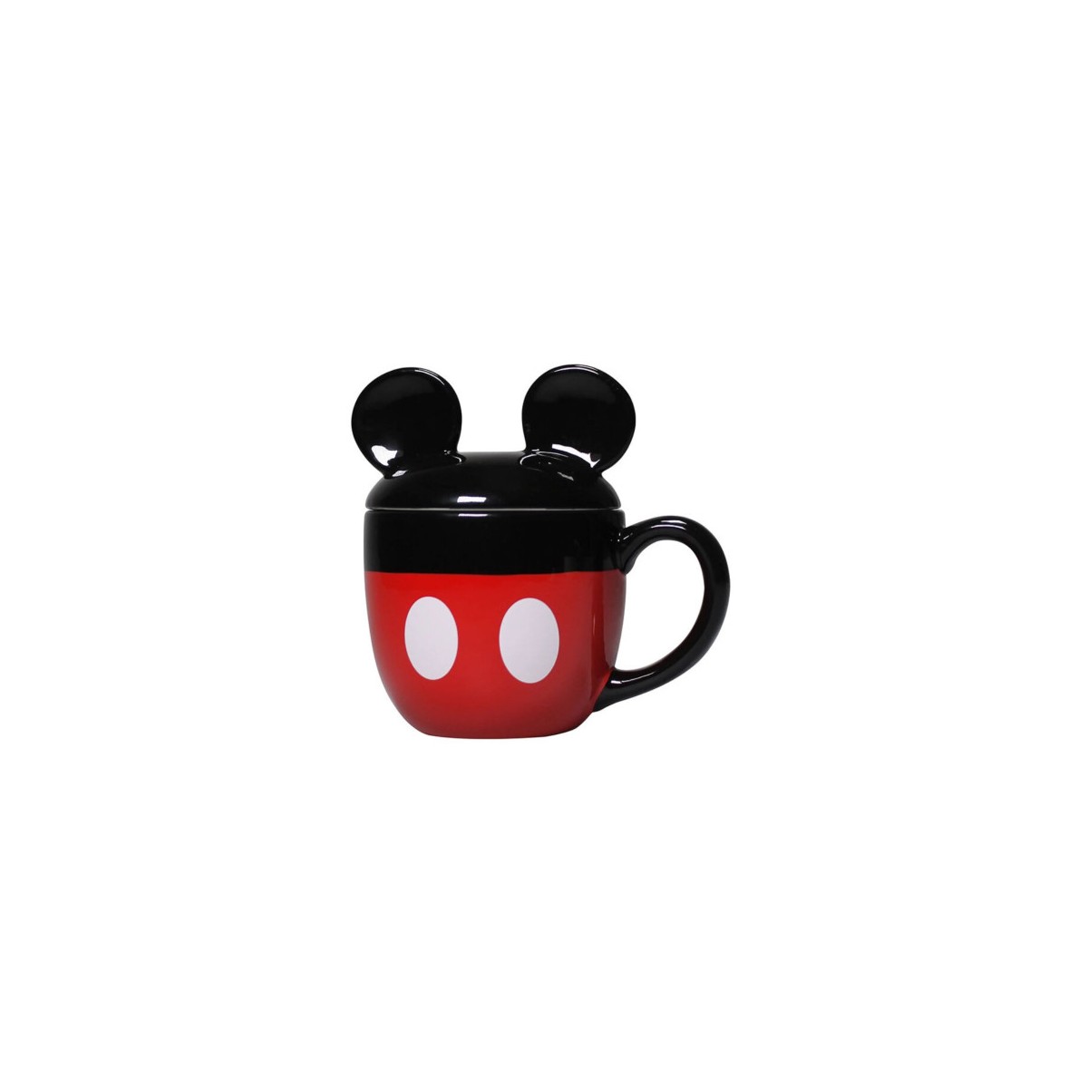 TAZA 3D CON TAPA CUERPO MICKEY MOUSE 425 ML HALF MOON BAY MUGSDC10