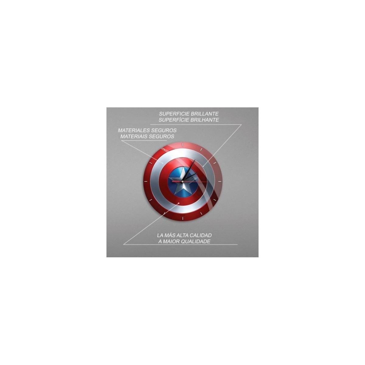 RELOJ DE PARED BRILLO CAPITaN AMeRICA ERT GROUP MWCCAPAM002