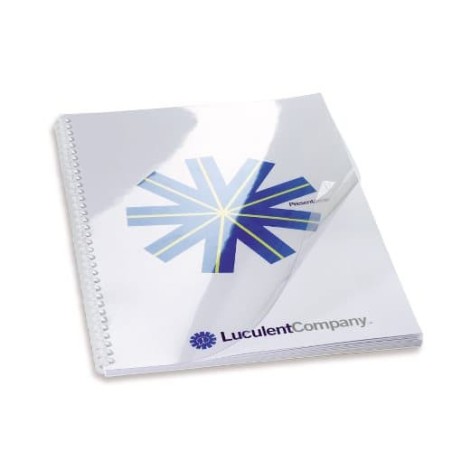 1583-CAJA DE 100 CUBIERTAS PVC TRANSPARENTE FORMATO A4 DE 180 MICRAS CRISTAL GBC CE011880E
