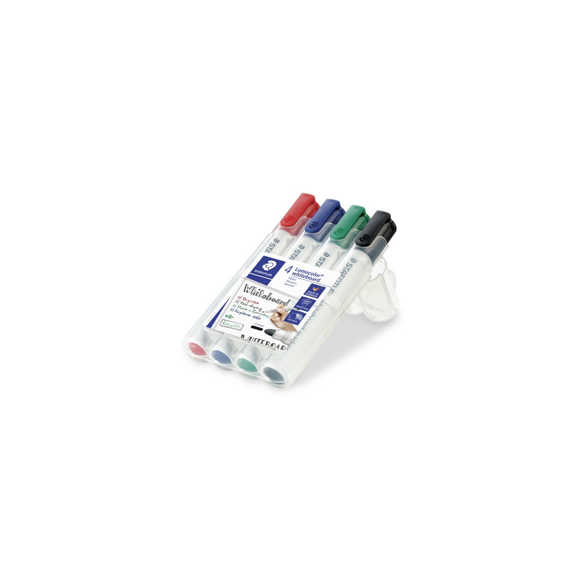 ESTUCHE 4 MARCADORES PIZARRA LUMOCOLOR MARKER 351 TRAZO 2MM SURTIDOS STAEDTLER 351 WP4