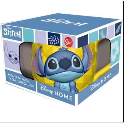 TAZA 3D EN CAJA REGALO STITCH EN PINA 414 ML STOR 78760