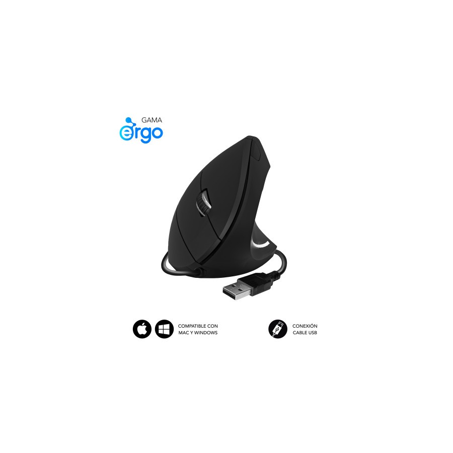 16100-SUBBLIM Raton GLIDE VERTICAL ERGO WIRED MOUSE BLACK 16100-SUBBLIM Raton GLIDE VERTICAL ERGO WIRED MOUSE BLACK