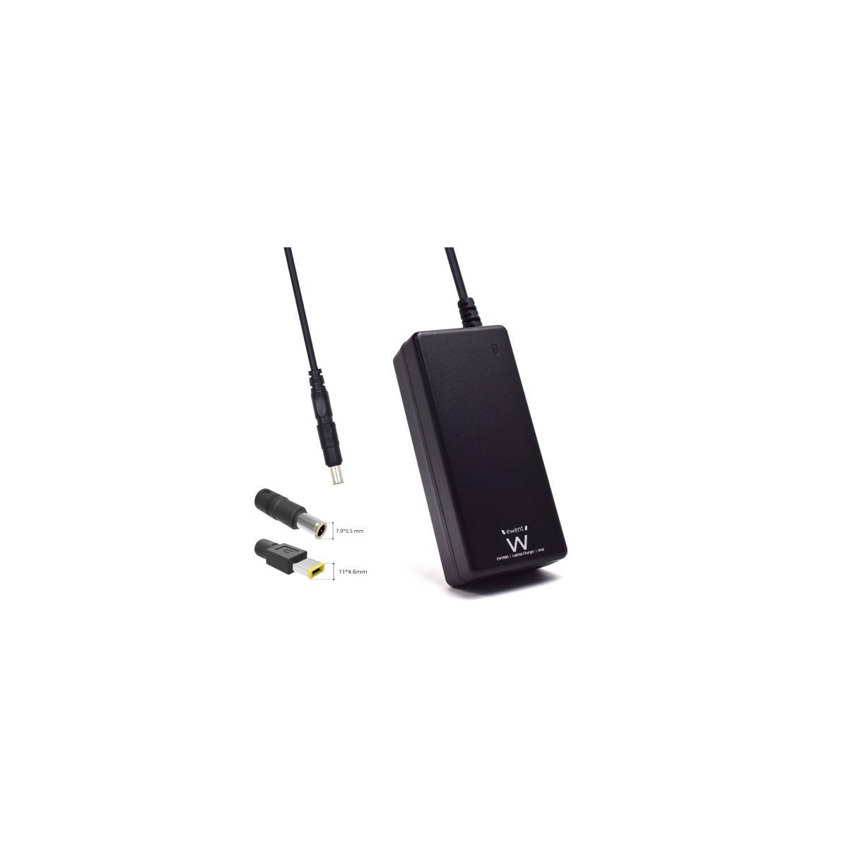 Ewent EW3897 adaptador e inversor de corriente Interior 65 W Negro