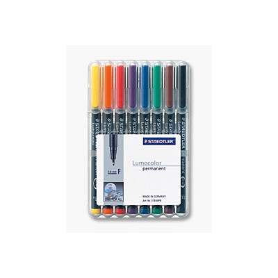 ESTUCHE 8 MARCADORES LUMOCOLOR PERMANENTE PUNTA FINA 06MM SURTIDOS STAEDTLER 318 WP8