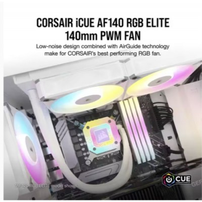 VENTILADOR CAJA CORSAIR AF ELITE SERIES AF140 RGB ELITE 140 MM FLUID DINAMIC AIRGUIDE SINGLE PACK BLANCO CO 9050159 WW