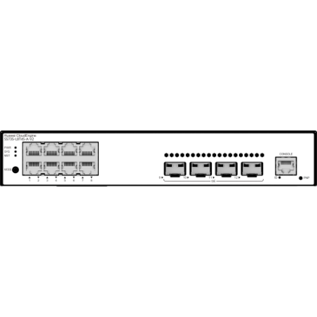 16316-Huawei CloudEngine S5735-L8T4S-A-V2 Gestionado L3 Gigabit Ethernet (10/100/1000) 1U Negro, Plata