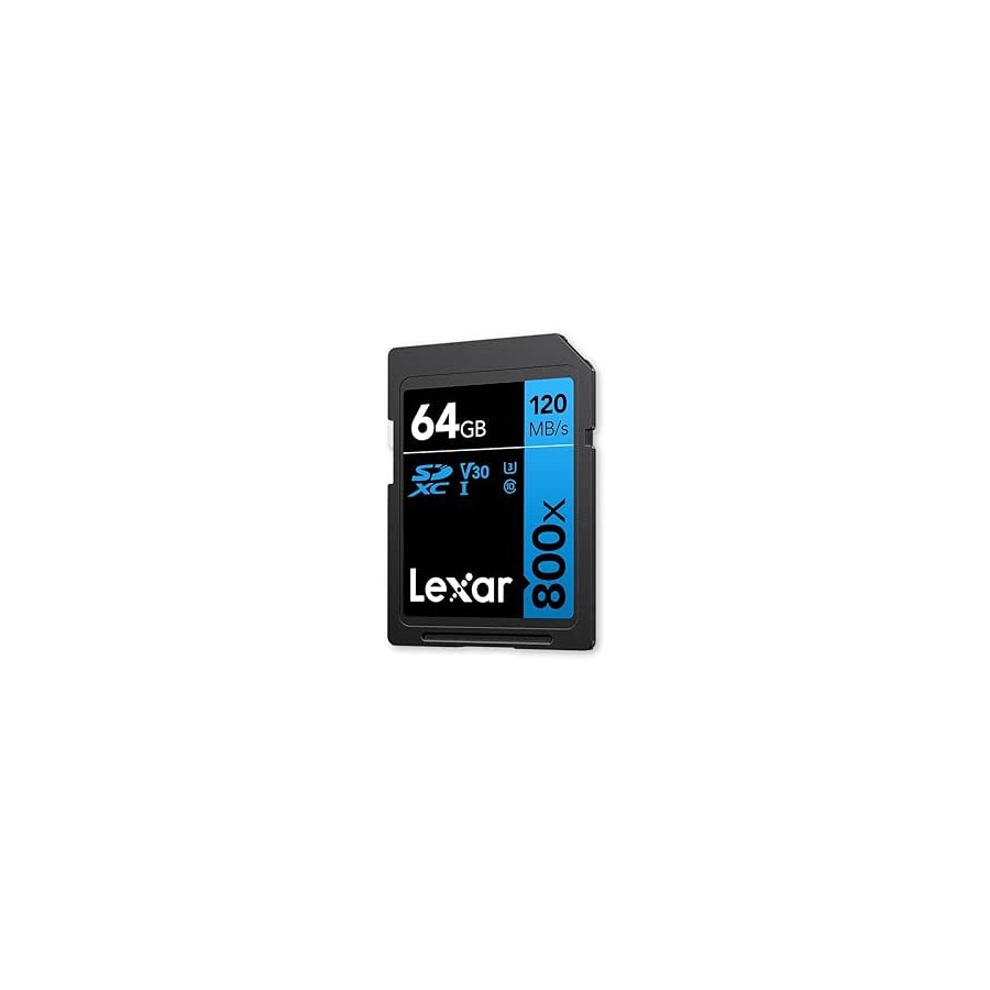 16319-LEXAR 64GB PROFESSIONAL 800X PRO SDXC UHS-I CARDS, UP TO 150MB/S READ, C10 V30 U3 16319-LEXAR 64GB PROFESSIONAL 800X PRO SDXC UHS-I CARDS, UP TO 150MB/S READ, C10 V30 U3