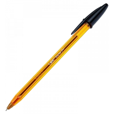 BOLIGRAFO CRISTAL FINE CUERPO NARANJA TRAZO 03 MM COLOR NEGRO BIC 872731