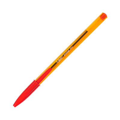 BOLIGRAFO CRISTAL FINE CUERPO NARANJA TRAZO 03 MM COLOR ROJO BIC 872720