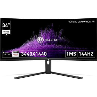 MONITOR GAM MILLENIUM 34 CURVO FHDIPS 144hz3440x14401msHDMIDisplay Port21 9 BLACK