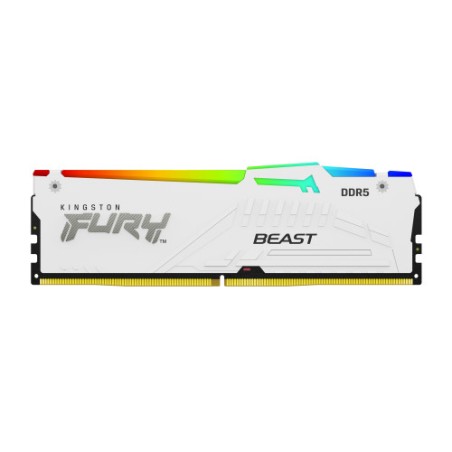 16776-MEMORIA KINGSTON 16GB 6000MT/S DDR5 CL30  FURY BEAST WHITE RGB XMP - KF560C30BWA-16