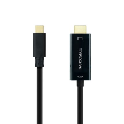 Nanocable Cable Conversor USB C a HDMI 14 4K30HZ 3 m Negro