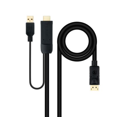 Nanocable Cable Conversor HDMI 20 a DisplayPort V12 18 m Negro