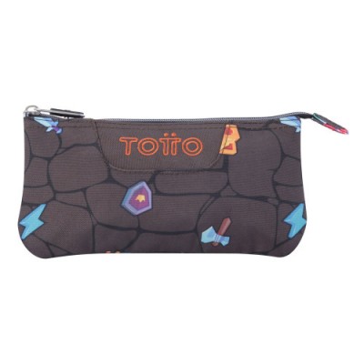 ESTUCHE ESCOLAR TRES COMPARTIMENTOS ESTAMPADO VIDEOJUEGO TABLERO TOTTO AC52ECO012 2210Z 3Y7