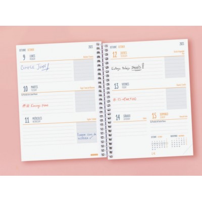 AGENDA ESCOLAR 2023 2024 8º 120X164 SEMANA VISTA HORIZONTAL COOL FLORAL FINOCAM 645000624