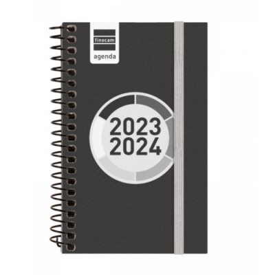 AGENDA ESCOLAR 2023 2024 E10 155X212 1 DiA PaGINA ESPIR LABEL NEGRO FINOCAM 633126024