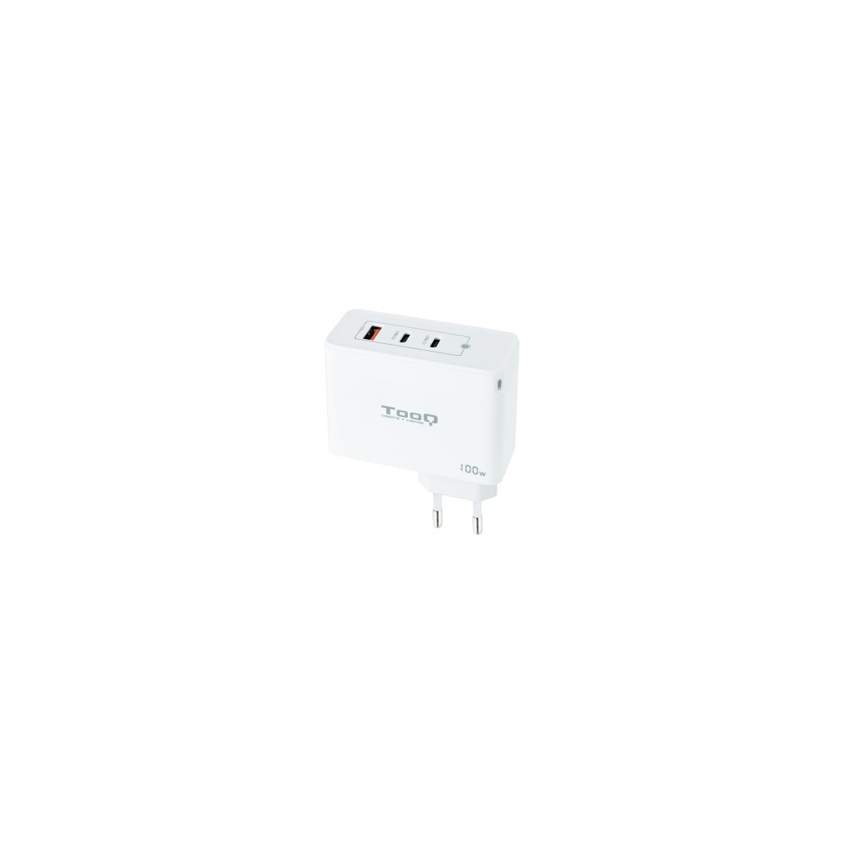 TooQ Cargador de Pared GaN 2xUSB C PD USB A QC 100W Blanco