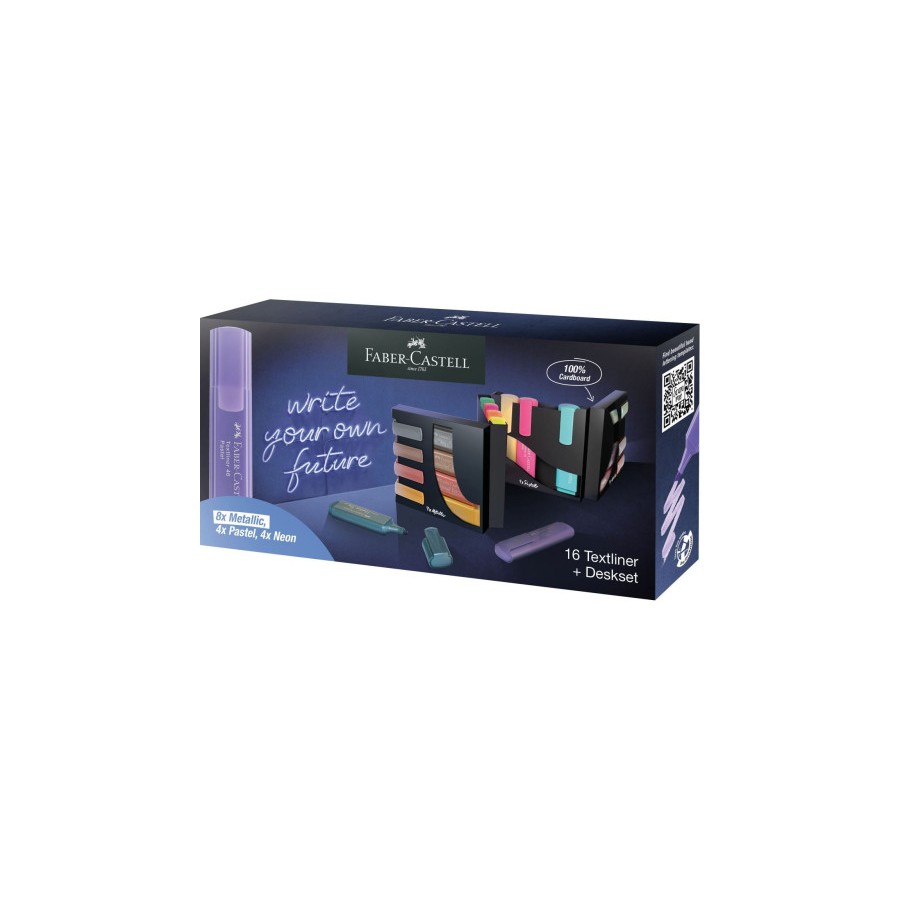 17239-Faber-Castell 254603 marcador 16 pieza(s) Punta de cincel Metalico, Multicolor, Pastel 17239-Faber-Castell 254603 marcador 16 pieza(s) Punta de cincel Metalico, Multicolor, Pastel