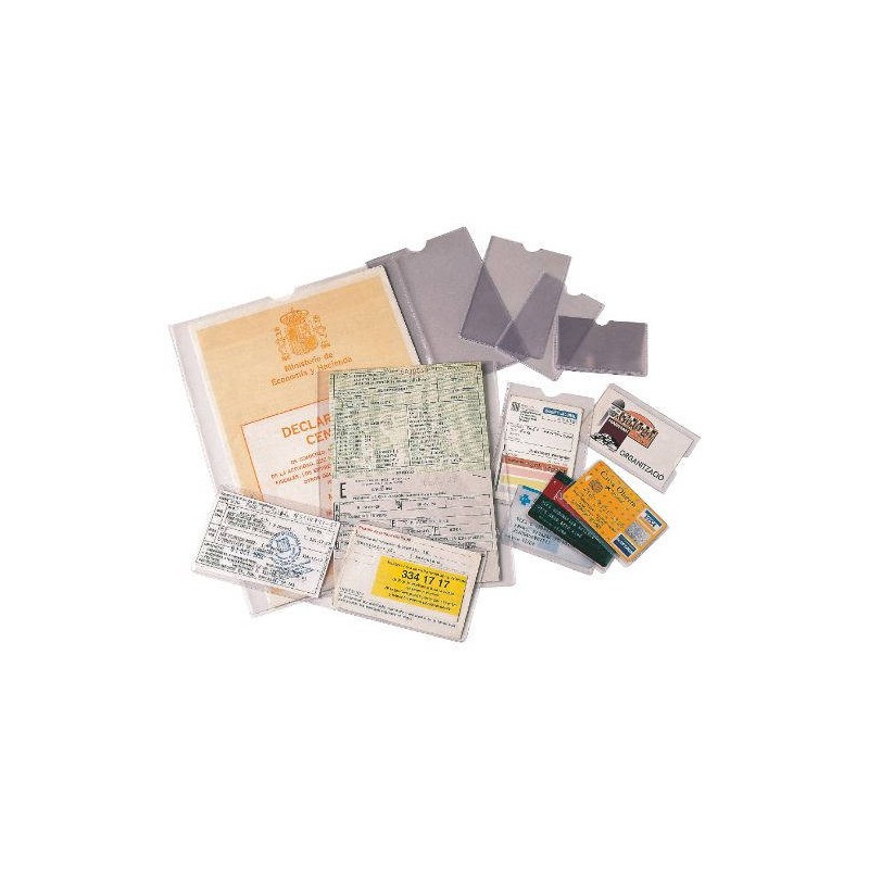 1739-CAJA 100 FUNDAS PORTACARNETS EN PVC FORMATO (87X56 MM.) TRANSPARENTE ESSELTE 46001