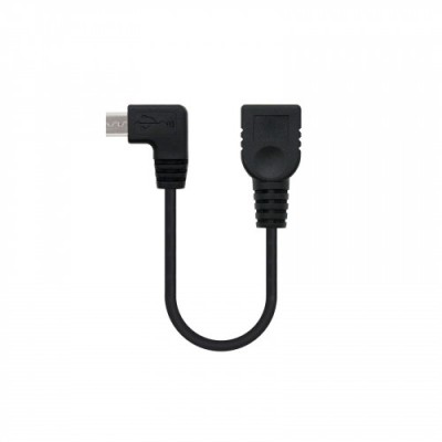 Nanocable CABLE USB 20 OTG ACODADO TIPO MICRO B M A H NEGRO 15 CM