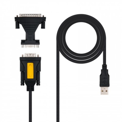 Nanocable CONVERTIDOR USB A SERIE TIPO A M RS232 DB9 M DB25 M 18 M