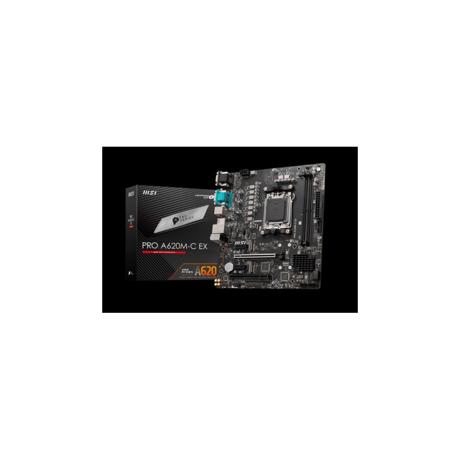 17715-PLACA MSI PRO A620M-C EX,AMD,AM5,A620,2DDR5,128GB,VGA+DVI+HDMI+DP,GBLAN,4SATA6.0+2XM.2,4USB3.2+1USB3.2 TYPE-C,MATX 17715-PLACA MSI PRO A620M-C EX,AMD,AM5,A620,2DDR5,128GB,VGA+DVI+HDMI+DP,GBLAN,4SATA6.0+2XM.2,4USB3.2+1USB3.2 TYPE-C,MATX