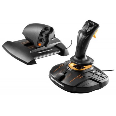 Thrustmaster T 16000M FCS Hotas Negro Naranja USB Palanca de mando Analogico Digital MAC PC