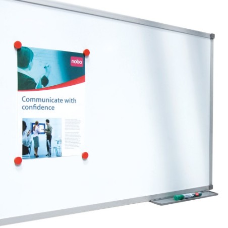 1776-Nobo Pizarra blanca Basic magnetica de acero 1200x900 mm con marco basico