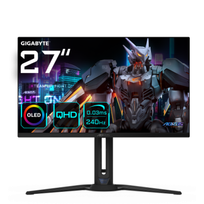 GIGABYTE AORUS Monitor de juego FO27Q2 OLED QHD de 27 2560 x 1440 QHD 240Hz 003ms KVM 250 cd m FreeSync Premium Pro DisplayHDR 