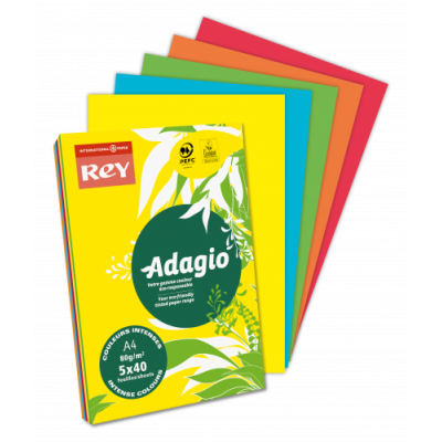 PAQUETE 500H PAPEL 80GR A4 ROJO INTENSO ADAGIO 156244