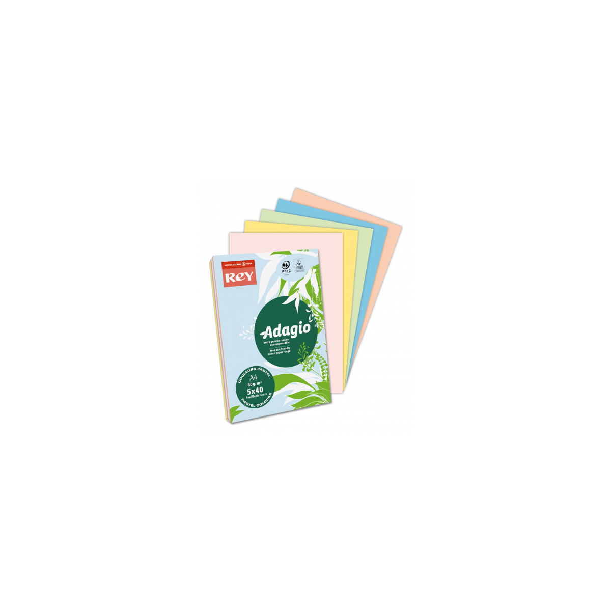 PAQUETE 500H PAPEL 80GR A3 VERDE HOJA PALIDO ADAGIO 156241