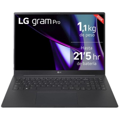 LG PORTATIL 16Z90SP KAA75B GRAM PRO 16 16Z90SP WINDOWS 11 HOME I7 155H TUBOBOOST 16GB LPDDR5 512 GB SSD IRIS ARC 12KG 235H