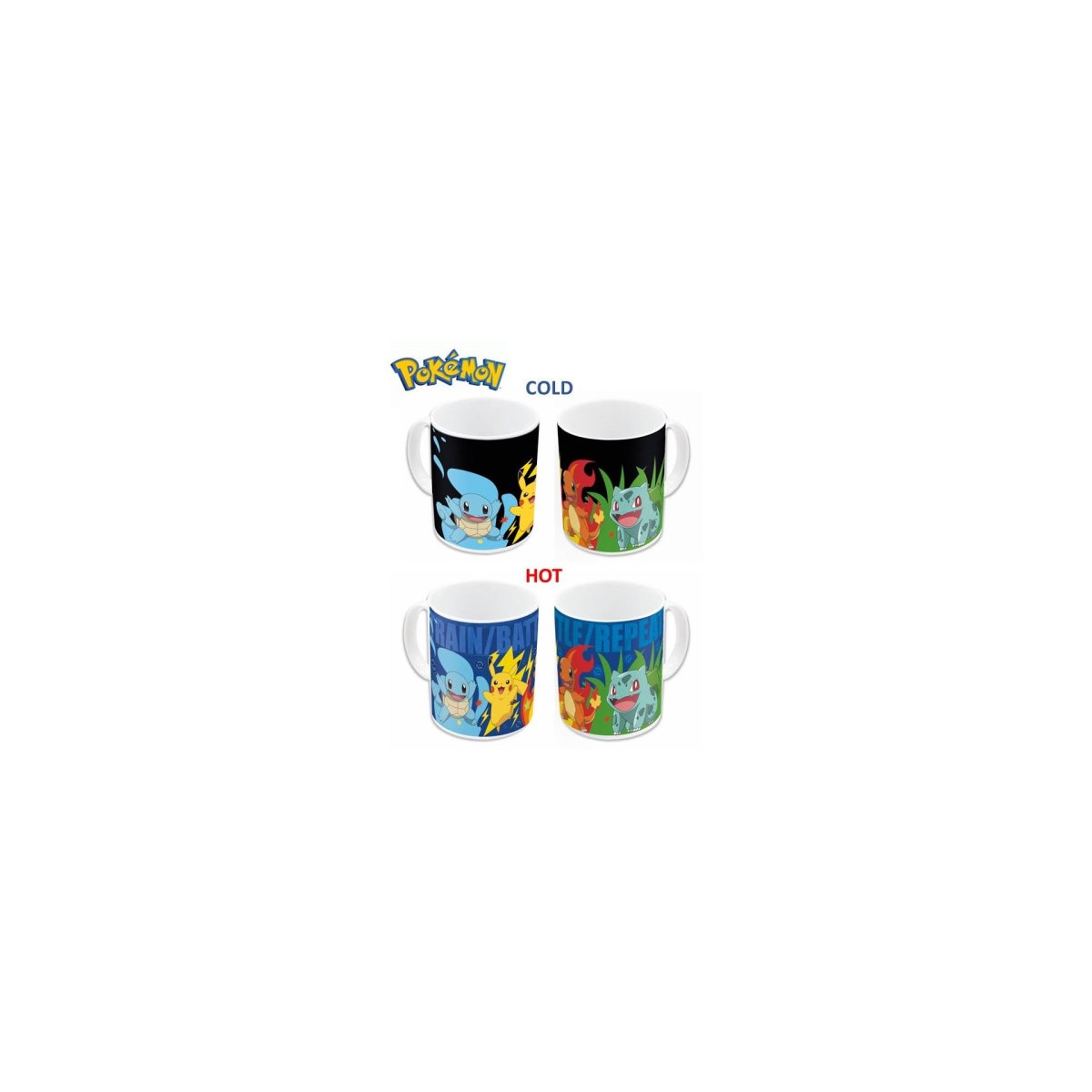 TAZA TeRMICA SQUIRTLE PIKACHU CHARMANDER Y BULBASUR 325 ML STOR 20002