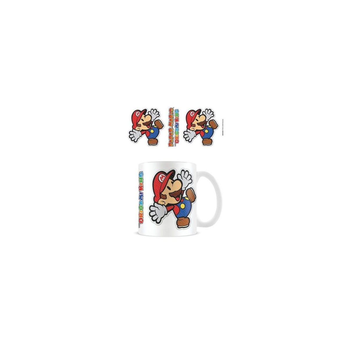 TAZA DESAYUNO SUPER MARIO PAPER MARIO PEGATINA PYRAMID MG26046