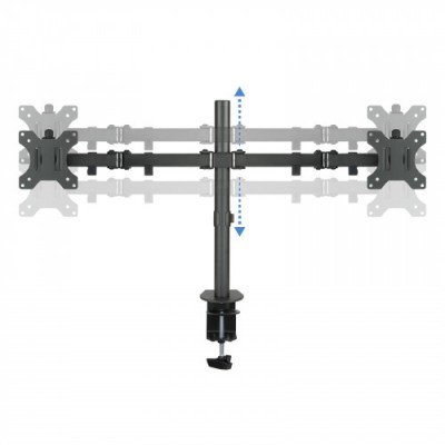 TooQ Soporte de Mesa Giratorio e Inclinable para 2 Pantallas Monitor TV Plasma LCD LED 13 32 de Dos Brazos Negro