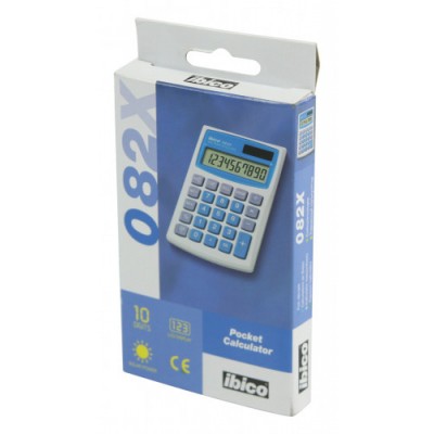 CALCULADORA DE BOLSILLO DE 10 DIGITOS MODELO 082X SOLAR PILA IBICO IB410017