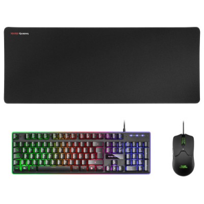 Mars Gaming MCPXBES Combo TecladoRatonAlfombrilla Negro ES